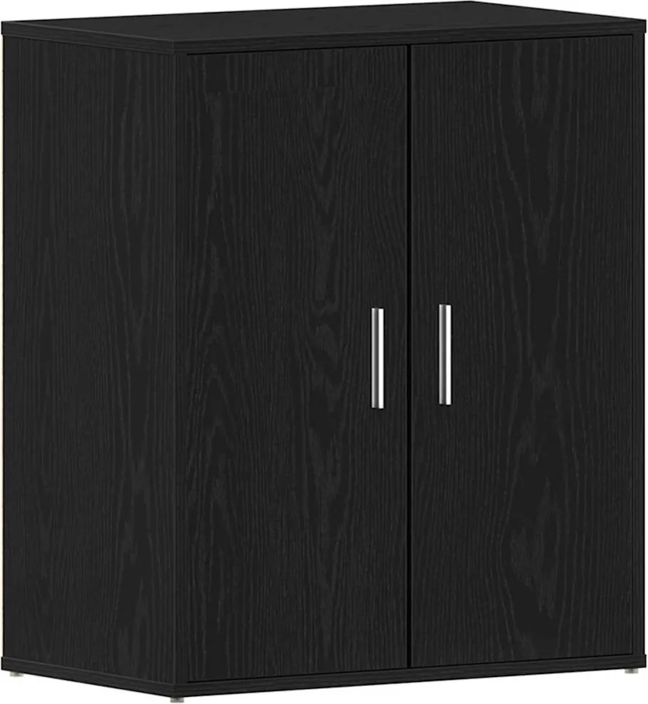 vidaXL Cipőszekrény polcokkal Fekete tölgy 60 x 35 x 70 cm Faanyag