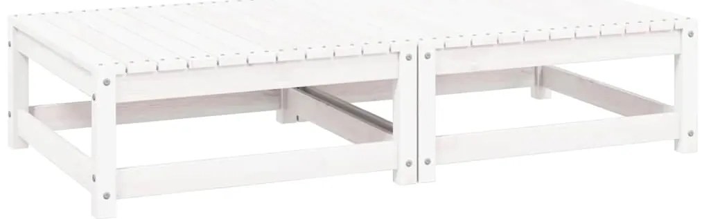 vidaXL 2 db fehér tömör fenyőfa kerti lábtartó párnával