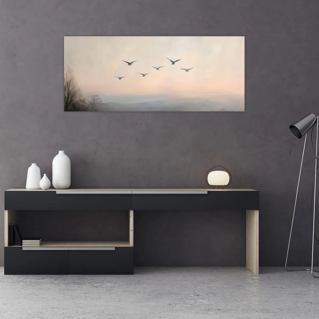 Kép - Madárcsapat (120x50 cm)