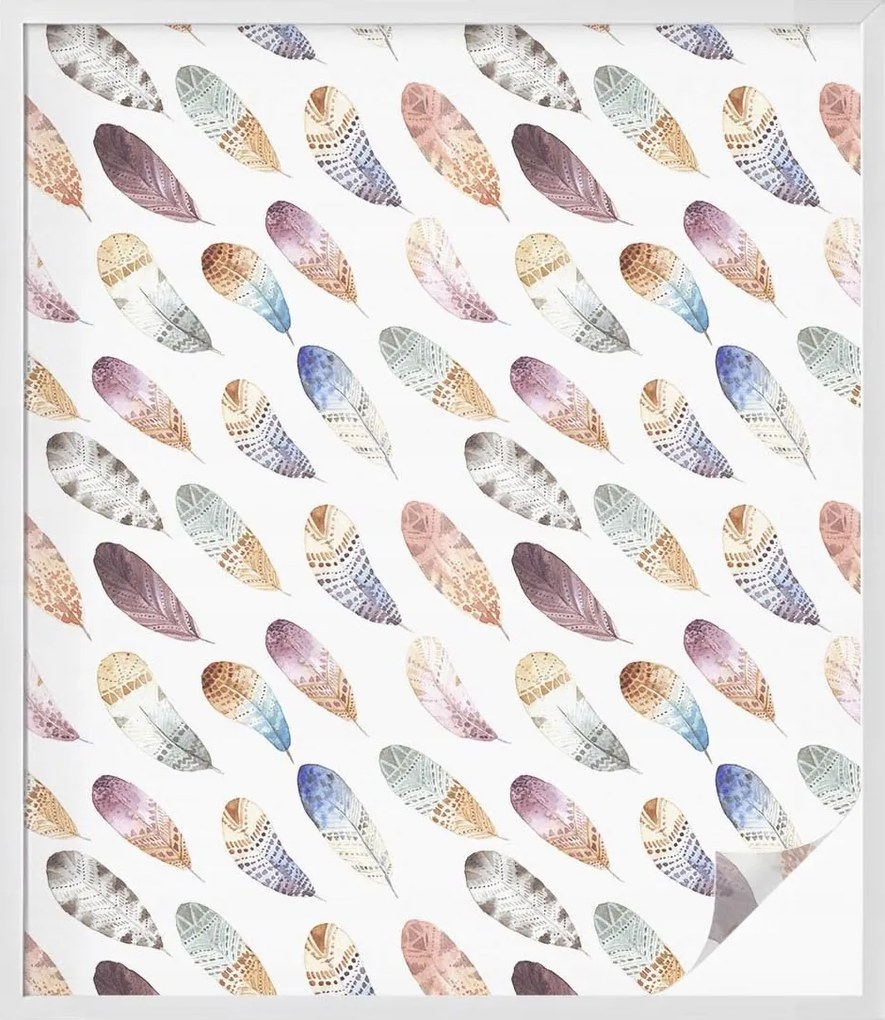 Öntapadós ablak furnér, amely biztosítja a boho tollak magánéletét 100x116