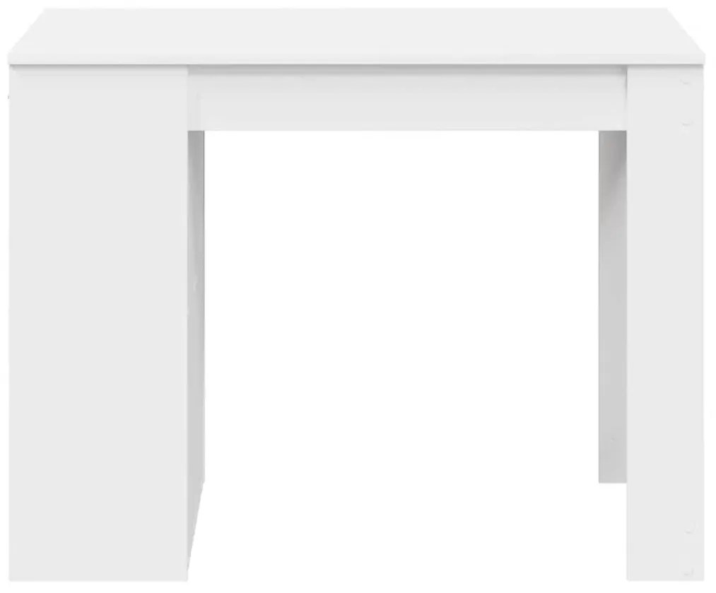 íróasztal fiókkal és polccal fehér 102x62x77,5 cm gépelt fa