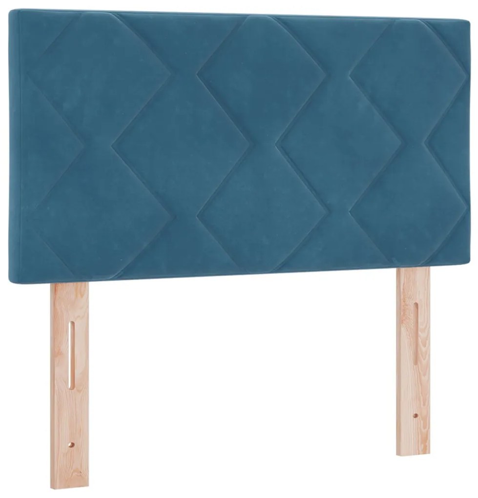 Fejtámla Gyémánt Blokk Forma Sötét Kék 80 cm Bársony