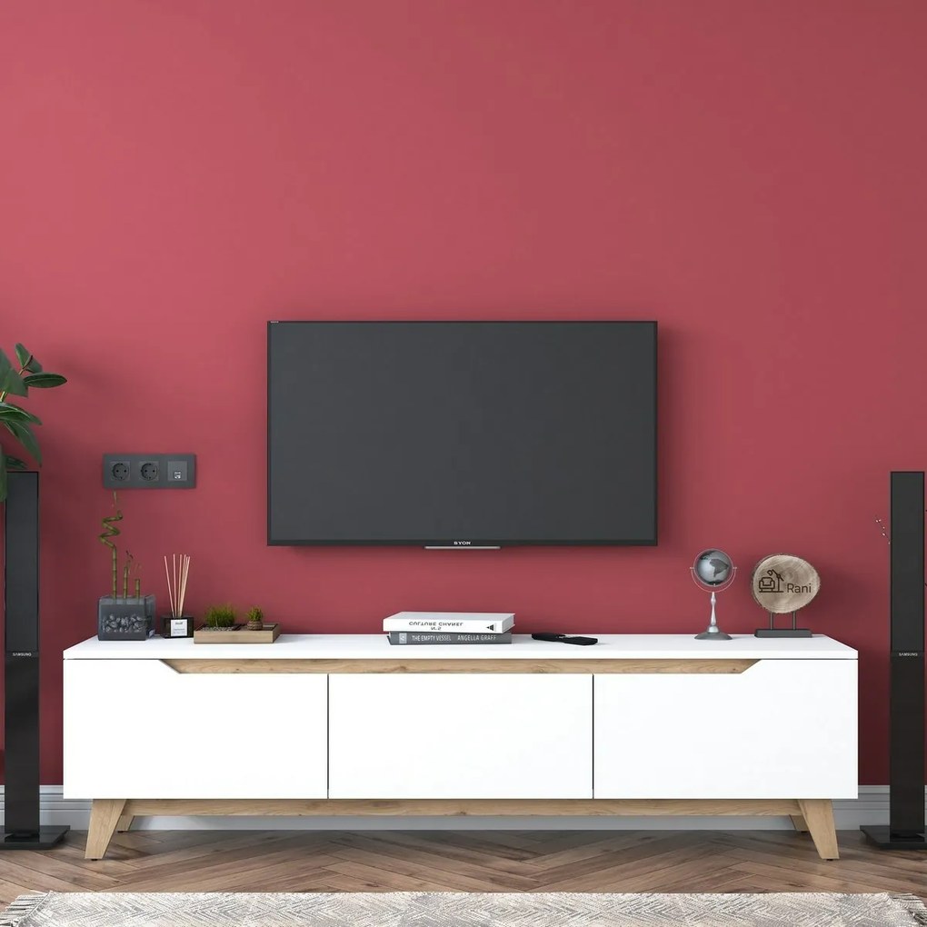Dite White and Walnut TV-asztal