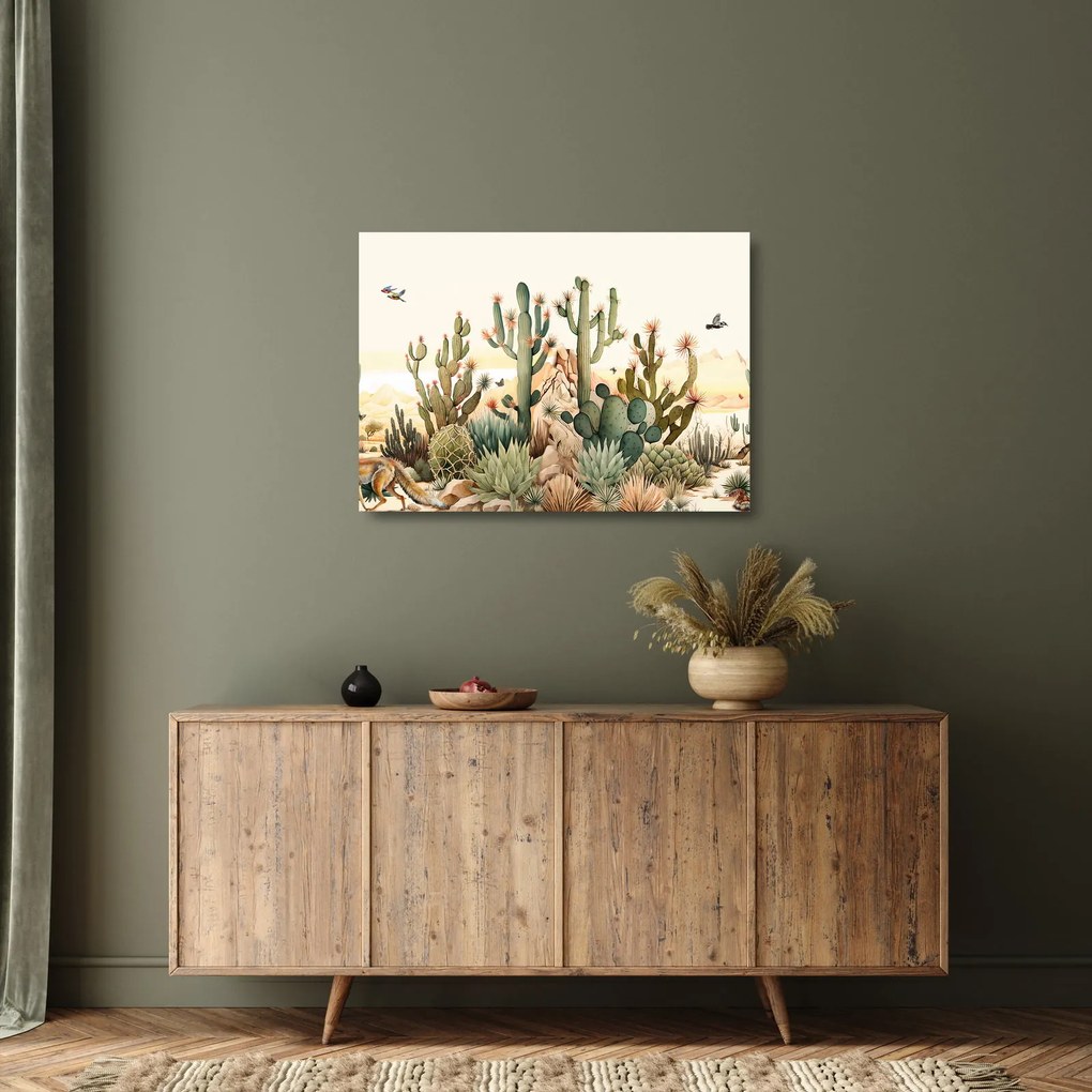 Üveg kép - Sivatag, akvarell (70x50 cm)