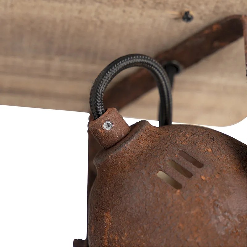 Okos spotlámpa rozsdabarna színben fával, 2 WiFi GU10-zel - Gina