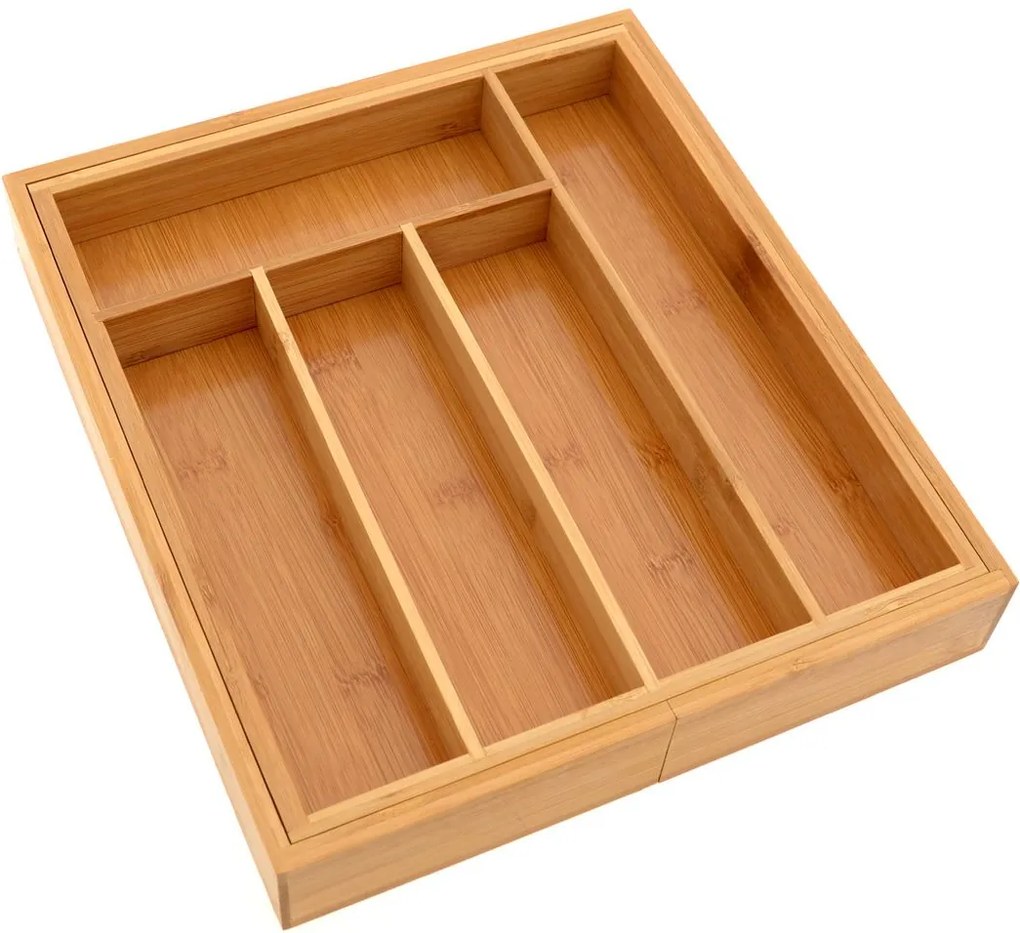 Bluegarden, bambusz fiókos evőeszköz-rendező, barna, HOM-00001