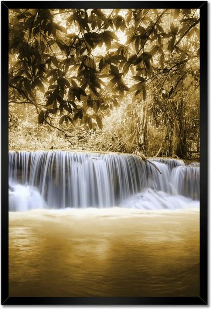 Poszterek keretben 40x60 Vízesés szépia színben