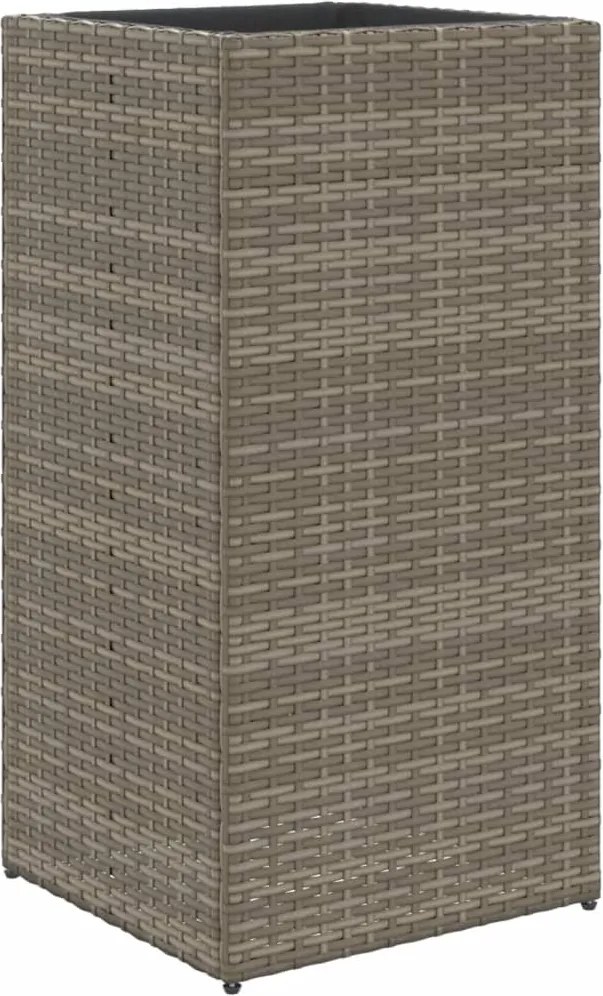 vidaXL szürke polyrattan kerti ültetőláda 40x40x80 cm