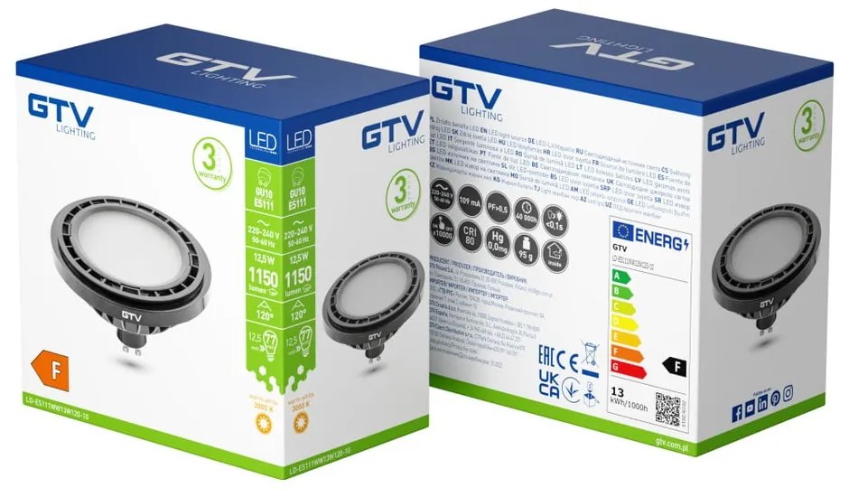 LED izzó GU10, 12,5 W – GTV
