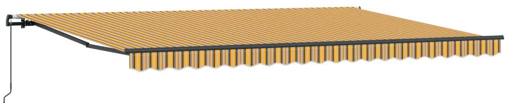 Manuális behúzható napellenző színes csíkokkal 500x300 cm