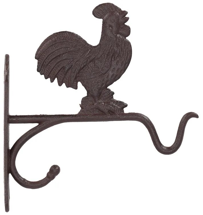 Öntöttvas virágtartó konzol, kakasos, 24 x 25 cm