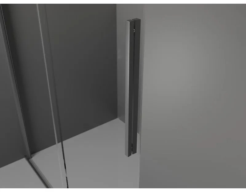 Mexen Velar, tolóajtós zuhanykabin 150 x 75 cm, 8 mm-es mattüveg, polírozott grafit, 871-150-075-31-95