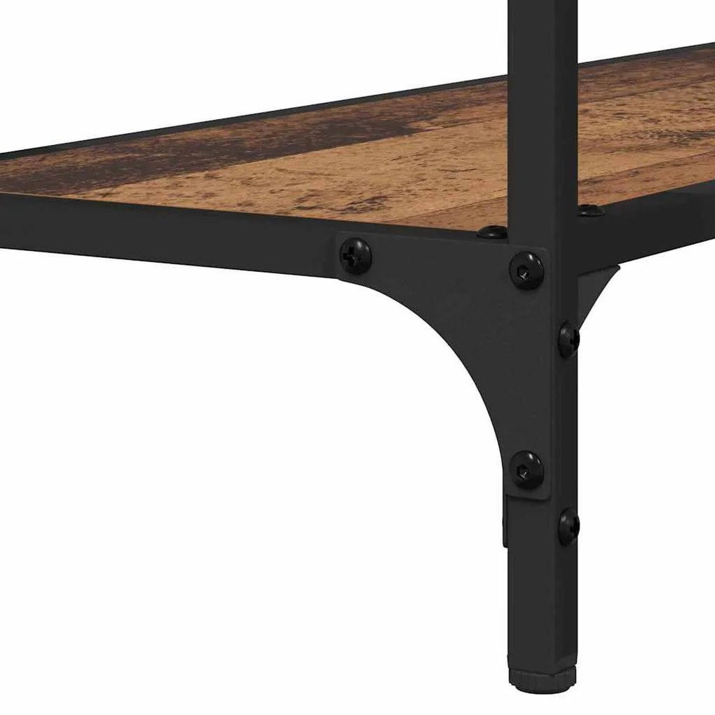 Konzolasztal polcokkal Régi fa 101 x 30.5 x 75 cm Faanyag