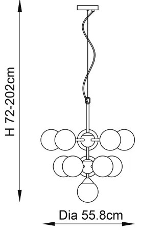 Endon 76500 - Csillár zsinóron OSCAR 11xG9/18W/230V réz