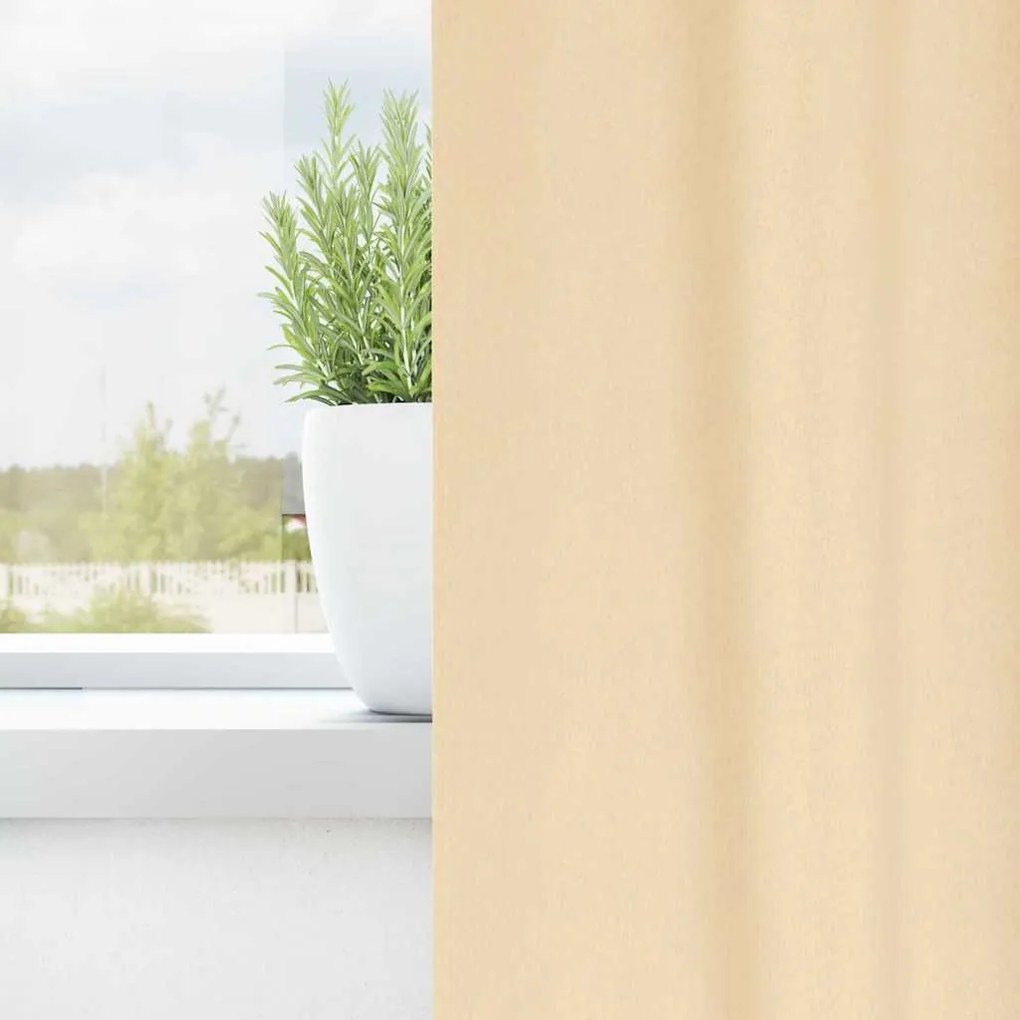 Függönyök függönyökkel 2 pcs Krém 175x140cm Poliészter