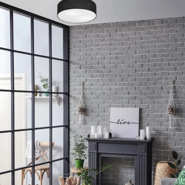 SIRJA mennyezeti lámpa 2xE27/60W/230V, 45 cm átmérő, fekete