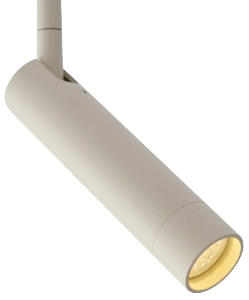 Modern spotlámpa bézs színben fehérrel 1 fázisú sínrendszerhez - Iconic Ivy