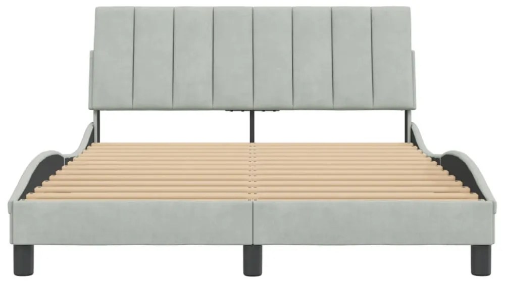 világosszürke bársony ágykeret matrac nélkül Hanko 140 x 190 cm