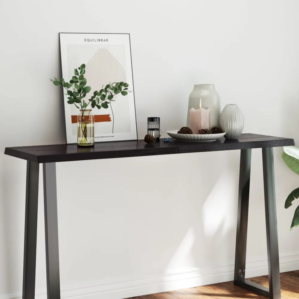 sötétbarna kezelt tömör asztallap 140x40x(2-4) cm