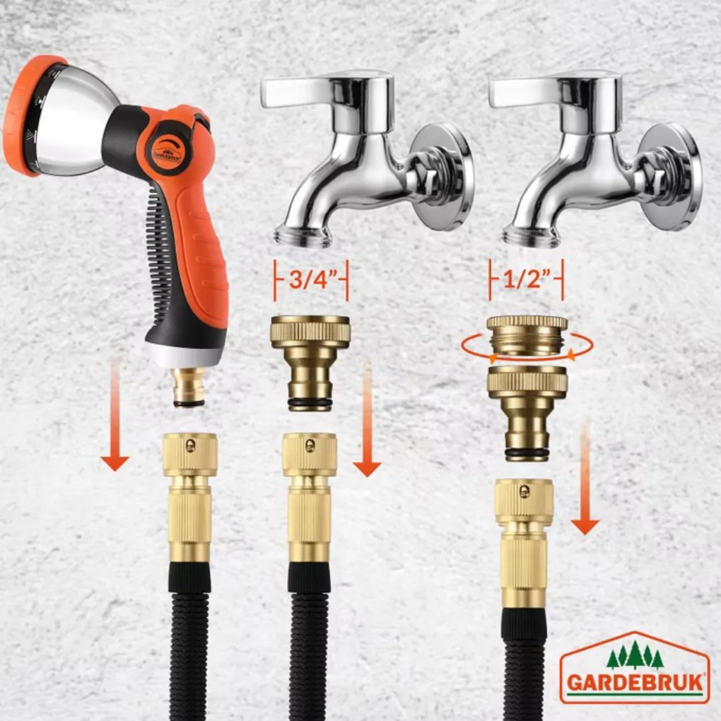 ARIANA flexibilis vízcső, 30m, fekete Gardebruk