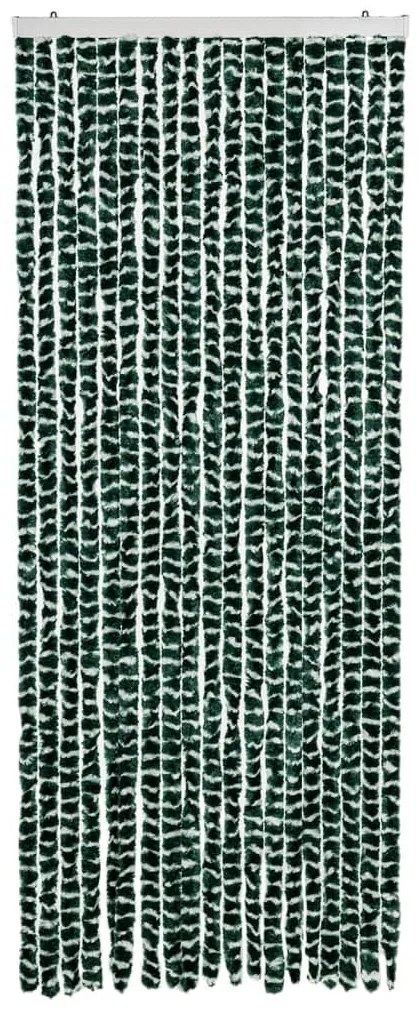 zöld és fehér zsenília rovarfüggöny 56 x 200 cm