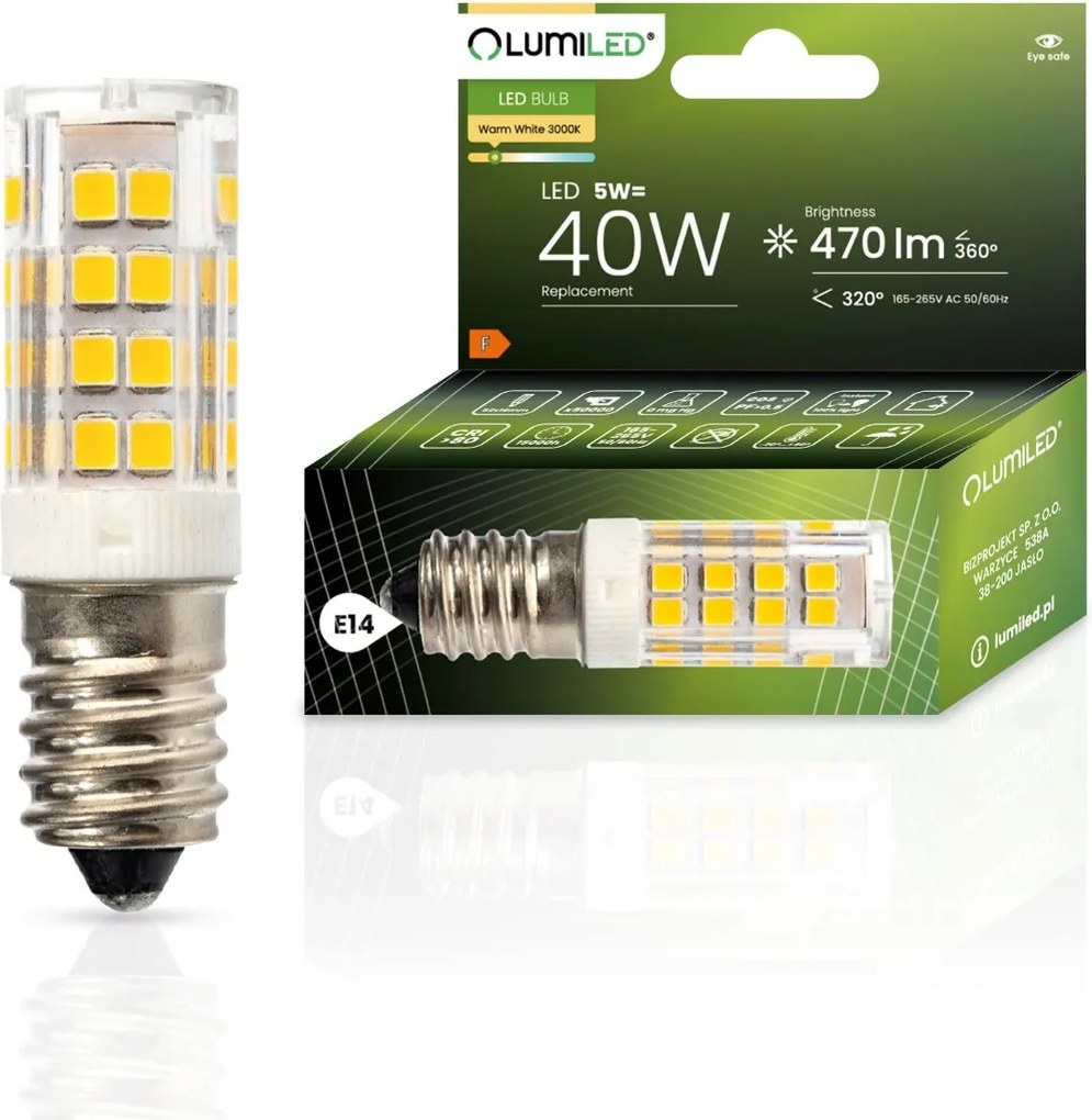 Led izzó Hűtőszekrény E14 5W 40W 470lm 3000K Lumiled