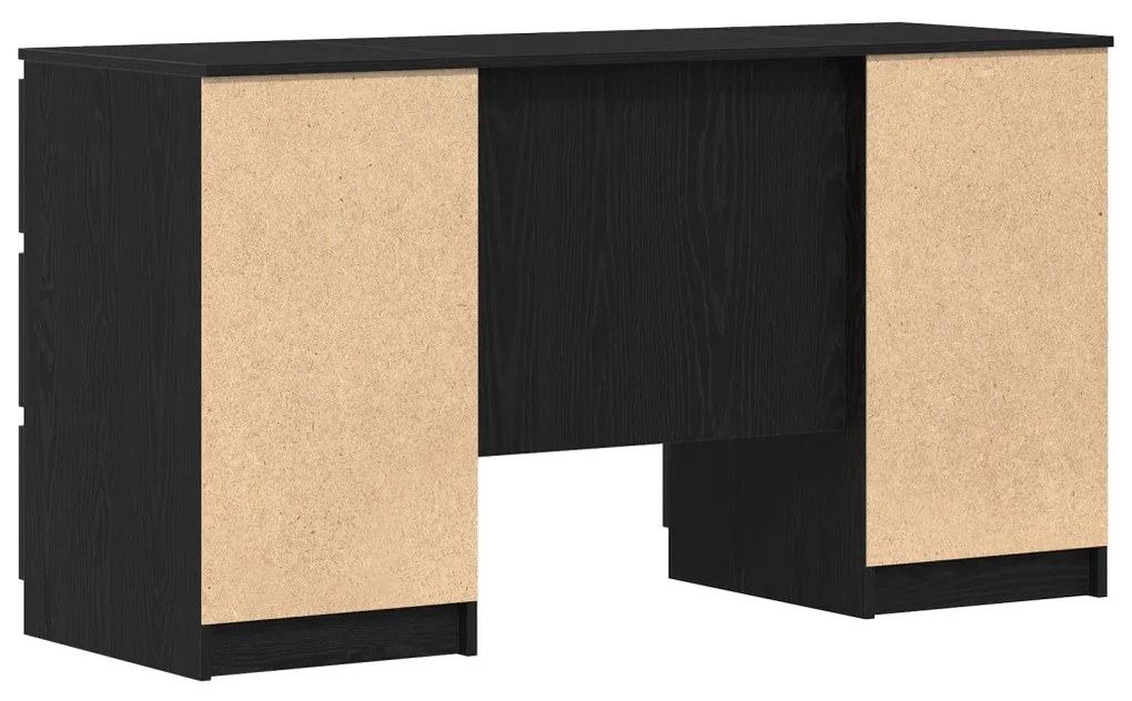 Íróasztalok 2 db Fekete Tölgy 140x50x76 cm Műgyanta