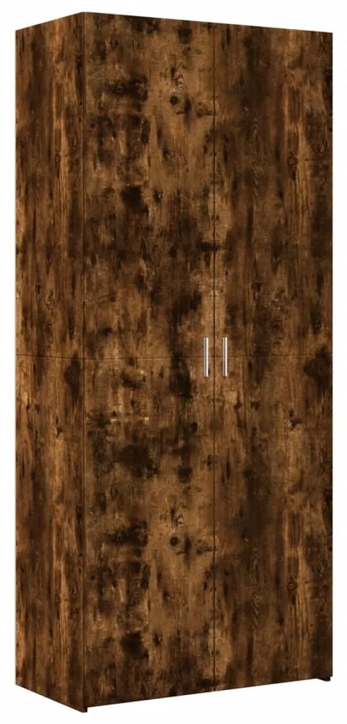 füstös tölgy színű szerelt fa magasszekrény 80 x 42,5 x 249 cm