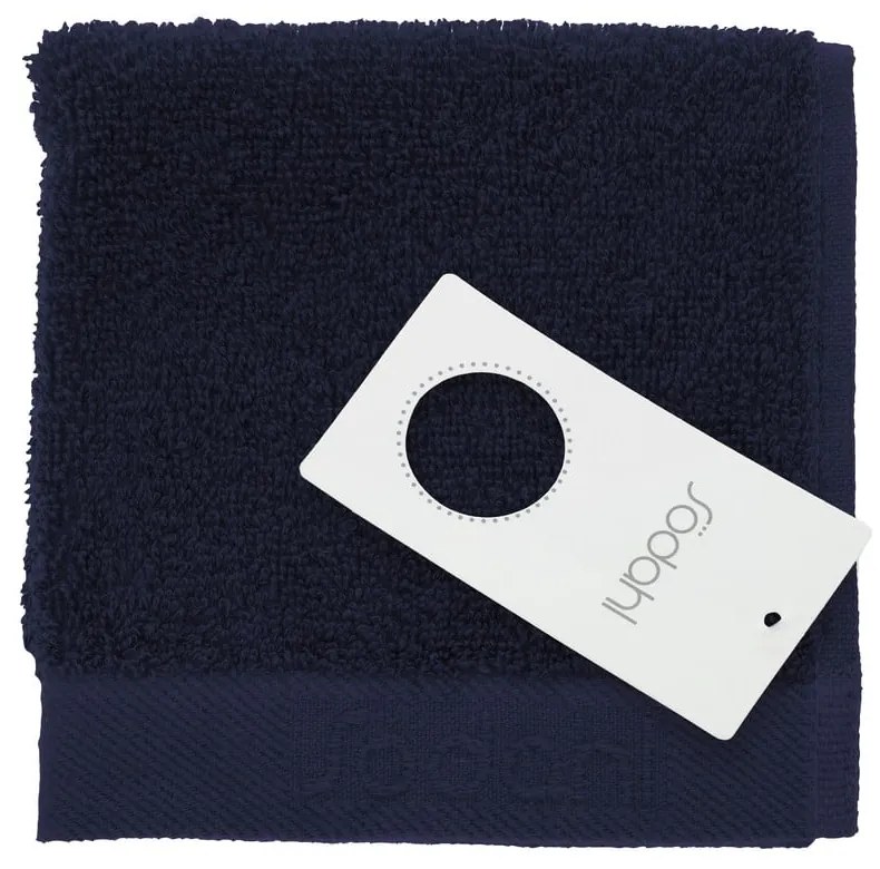 Sötétkék frottír pamut törölköző 30x30 cm Comfort – Södahl