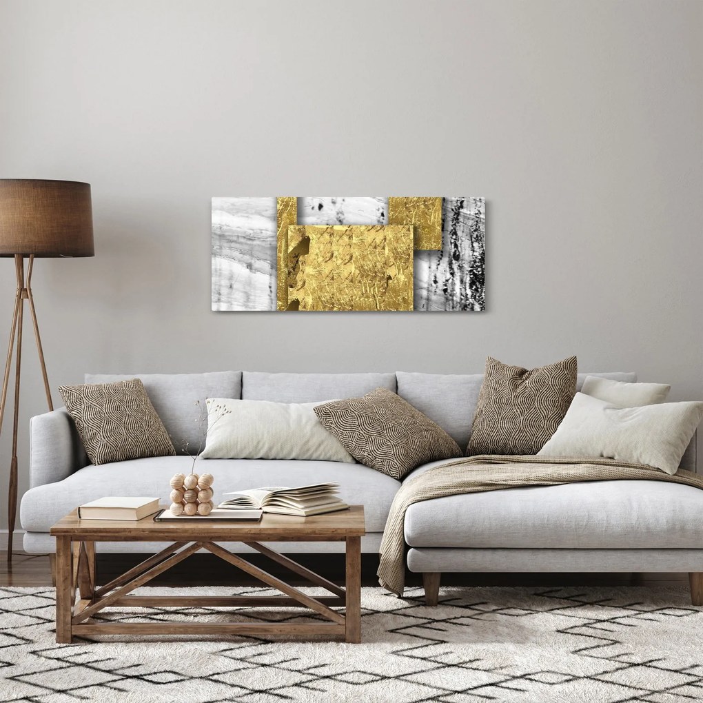 Kép - Arany négyzetek N⁰1 (120x50 cm)