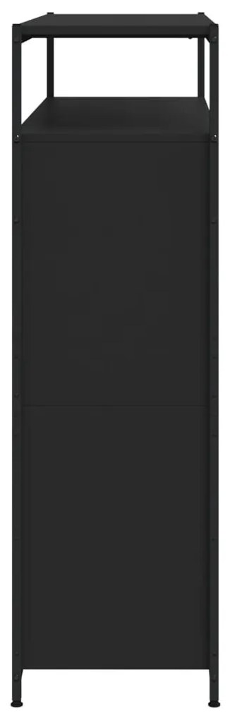 fekete cipőszekrény 4 kihajtható fiókkal 100 x 34 x 112 cm