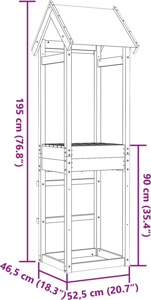Játék Torny Barna 52,5 x 46,5 x 195 cm Tömör fenyőfa