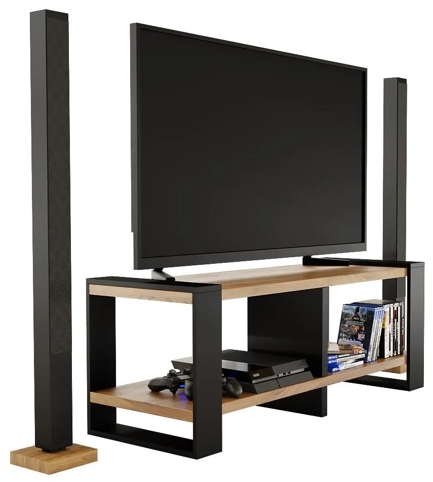 TV asztal Nico (arany craft + fekete). 1092042