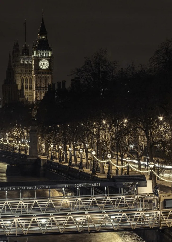 Poszter 50x70cm Esti kilátás a Big Benre, Assaf Frank