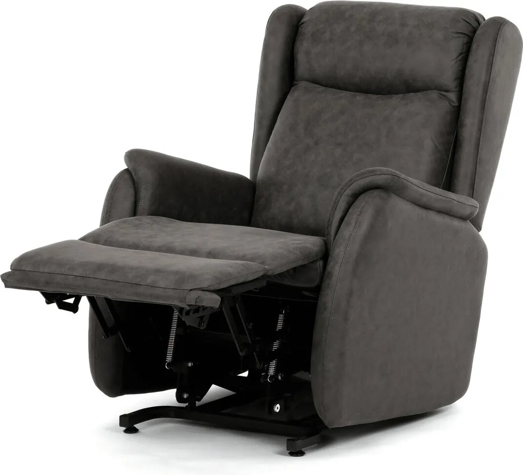Fekete elektromos relaxfotel kábeles vezérléssel, vintage szövet kárpitozással, TV-L8902 BK3