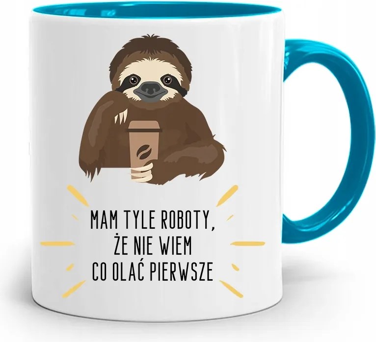 Kék Bögre Vicces Annyi Munkám Van fényképes nyomtatással