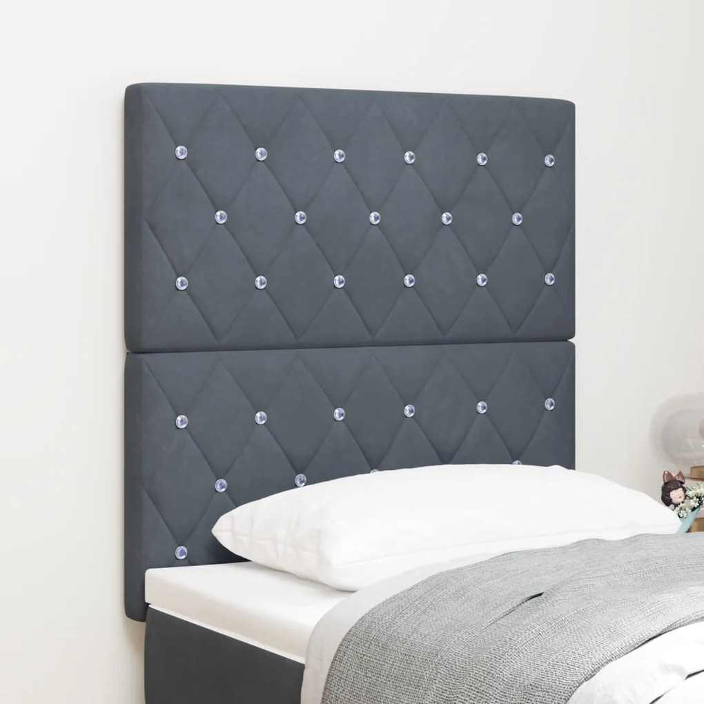 LED fejtámla Sötétszürke 80 cm Bársony