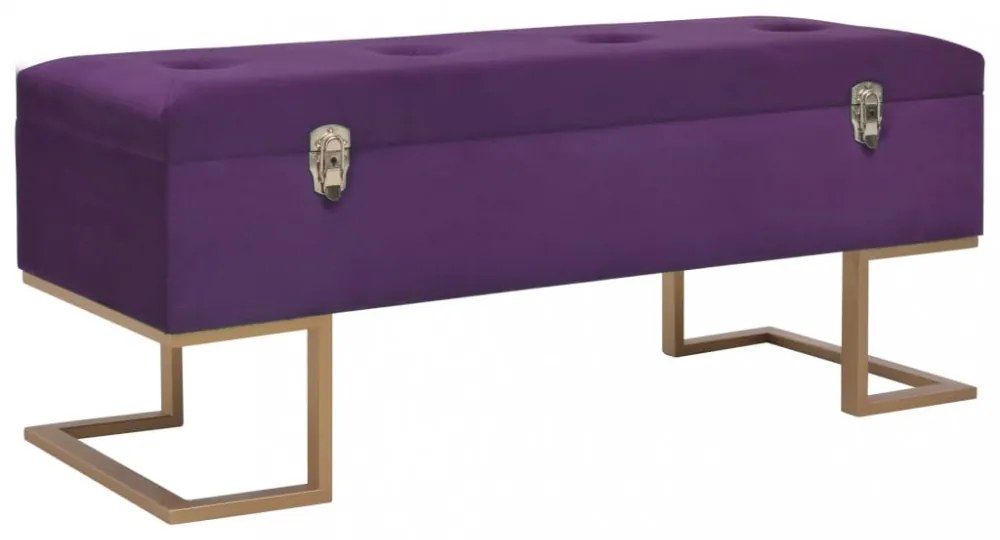 lila bársonypad tárolórekesszel 105 cm