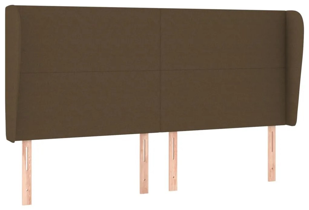 sötétbarna szövet fejtámla szárnyakkal 183x23x118/128 cm