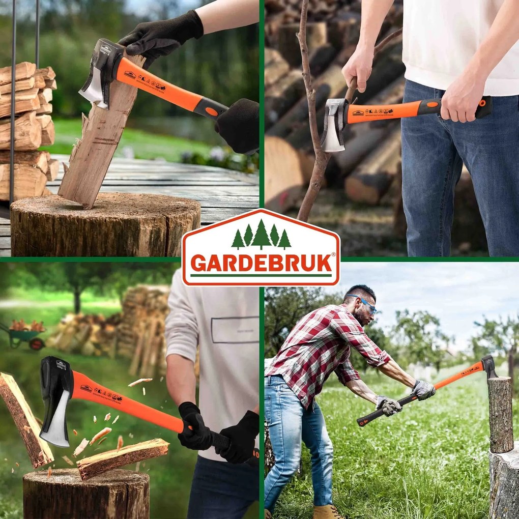 TOMS fejsze és hasító készlet, 2 db, fekete/narancs Gardebruk