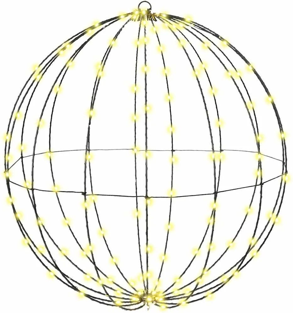vidaXL Labda 192 LED-del Meleg fehér 59,5 x 59,5 x 63 cm Fém