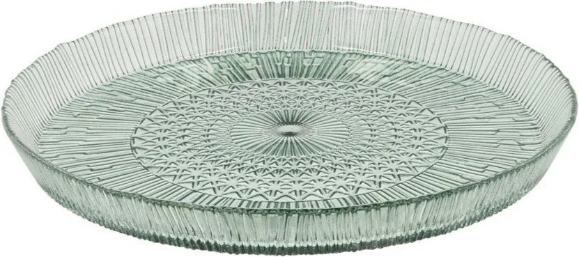 Zöld üveg szervírozó tányér ø 30 cm Kusintha – Bitz