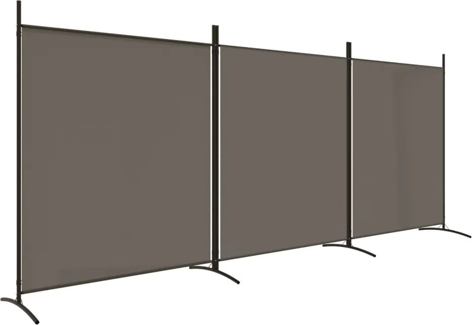vidaXL 3 paneles antracitszürke szövet térelválasztó 525x180 cm