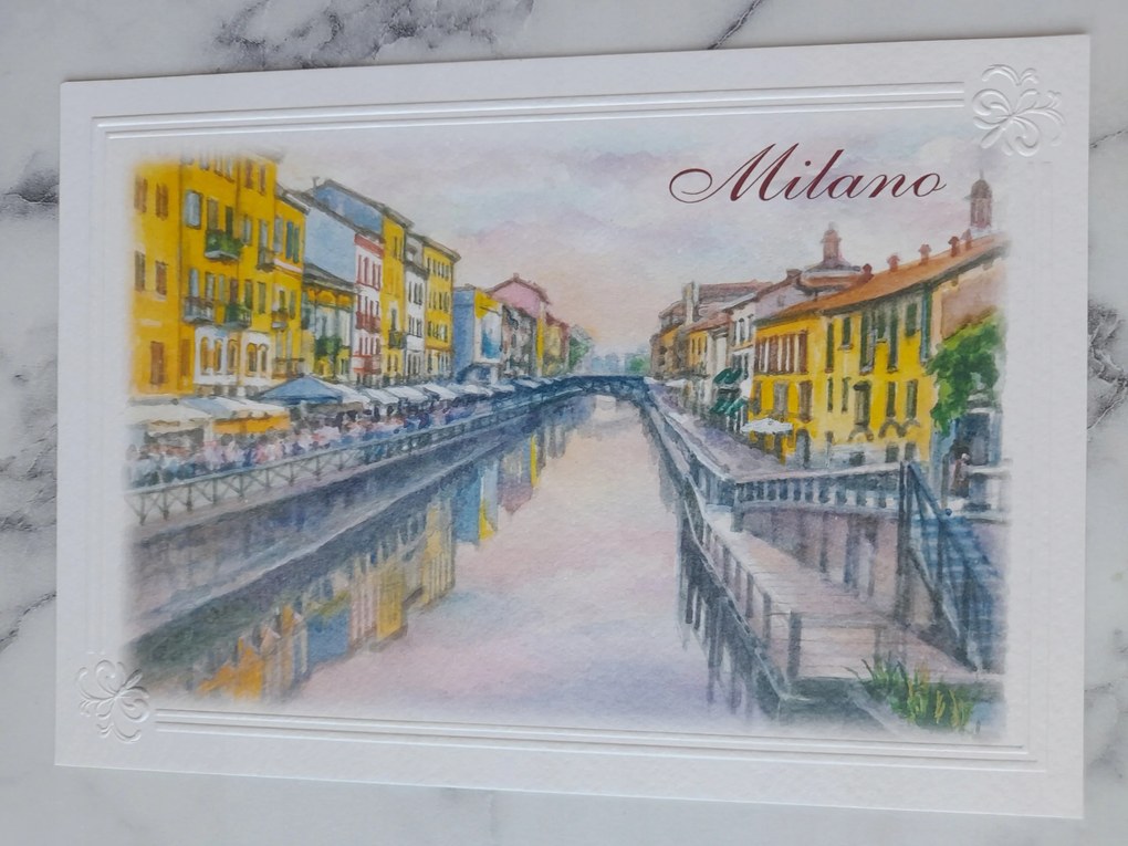 Grafika Keret Olaszország Italia Milánó Milano