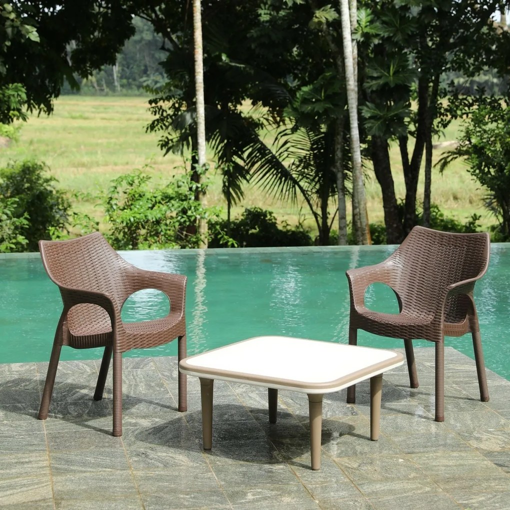 Cambridge Dark Brown rattan szék 61 x 54 x 80 cm
