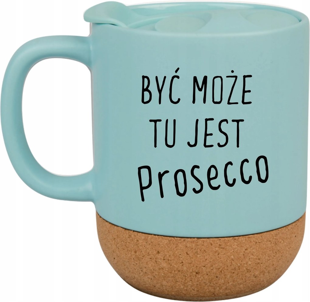 Kék Bögre Fedéllel És Parafa Aljjal Ajándék Itt Prosecco