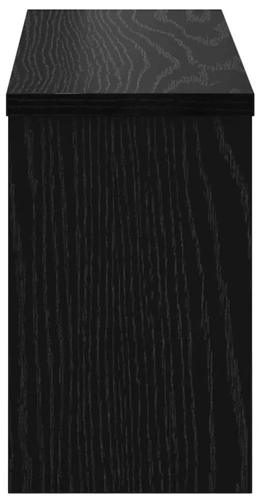Fali Kabáthorog polcokkal Musta tammi 50 x 16 x 26 cm Faanyag
