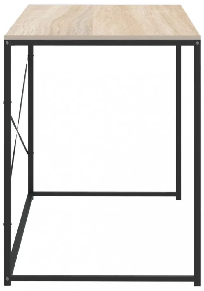 fekete-tölgyszínű szerelt fa számítógépasztal 110 x 60 x 70 cm