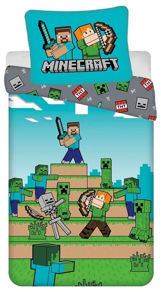 Egyszemélyes pamut gyerek ágyneműhuzat 140x200 cm Minecraft "We got this" – Jerry Fabrics