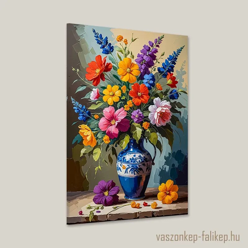 Színes virágcsendélet – Prémium falikép otthonra 40x60cm